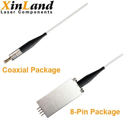 diodo láser acoplado fibra do único modo de 405nm 15-80mW PMF com pacote opcional TÉCNICO do paládio Coaxial/8-Pin