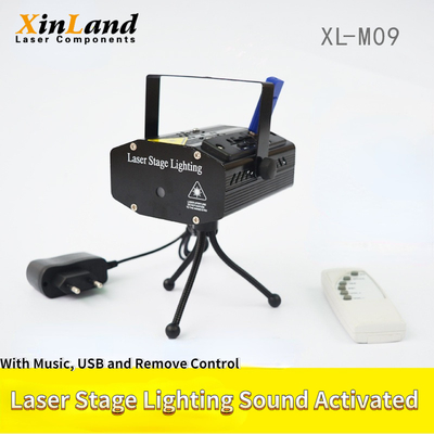 o som de USB da música de 7.5w Mini Laser Stage Lighting With ativado remove o controle RGB