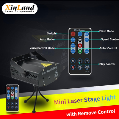 Mini Laser Stage Light Projetor com remove o controle, luz da fase do disco do DJ dos lasers para o partido da casa