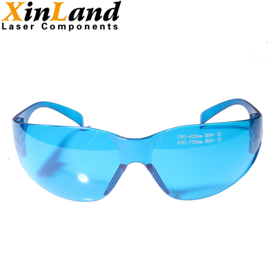 vidros de proteção de laser azuis da lente 190~400nm&amp;600-700nm UV e óculos de proteção vermelhos da proteção do laser